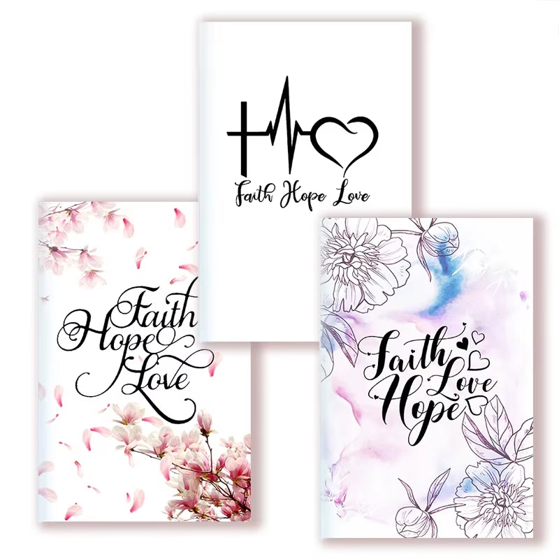 A5 Notebook - Faith Hope Love- Christian Book Prayer Journal Journaling Bible Study Supplies Biblia Apuntes Anote Livre Chretien