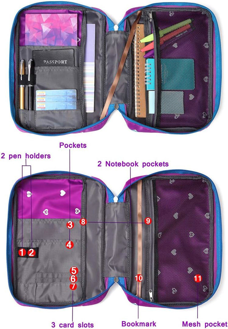 Kids Bible Covers for Girls Adventure Study Bible Carrying Case Carrier Purple C
