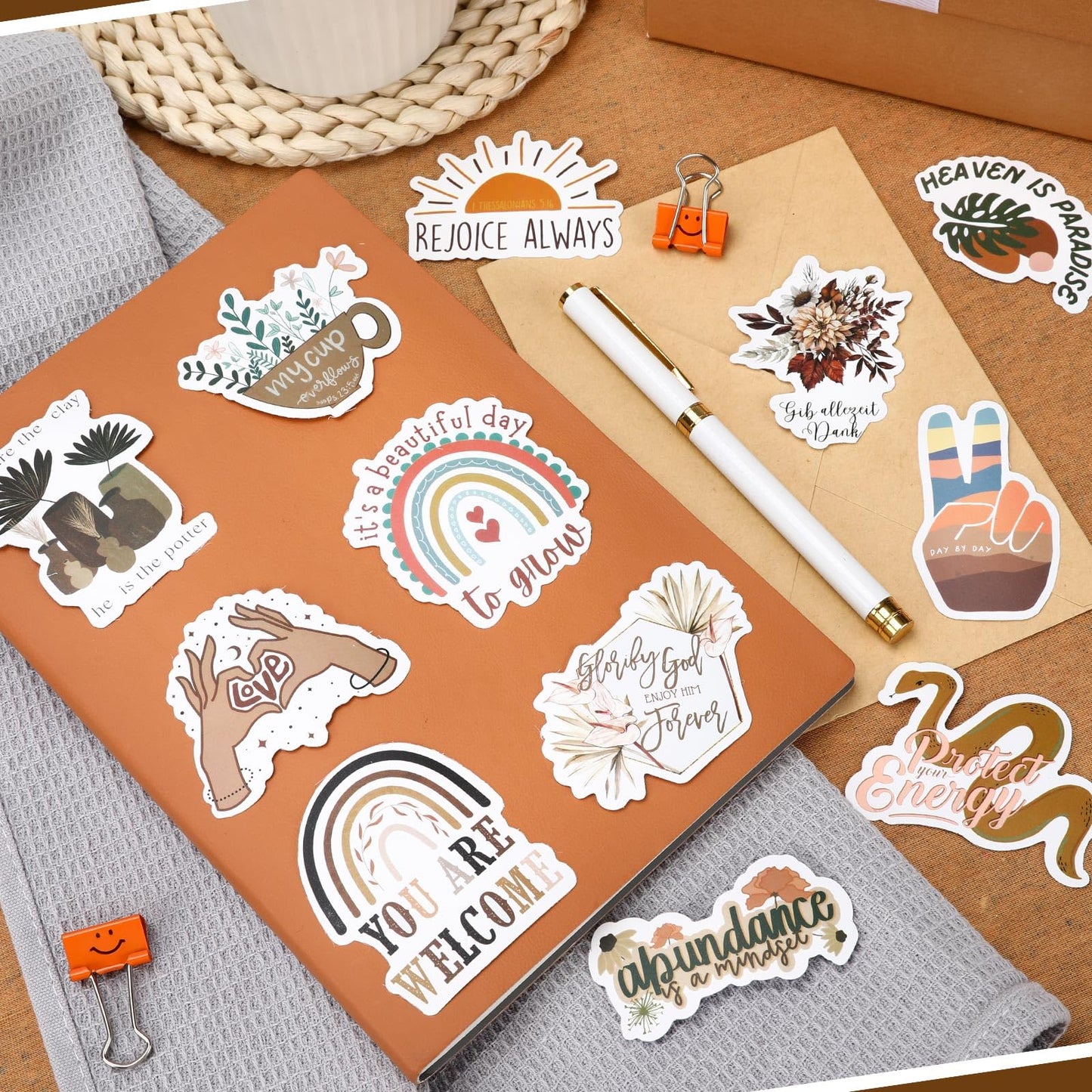 Bible Verse Stickers, Inspirational Christian, Boho Bible Prayer Board, Religious Faith Phrase Stickers Study Supplies for Journaling Scrapbook,Amazon Is Banned,415-10303-I