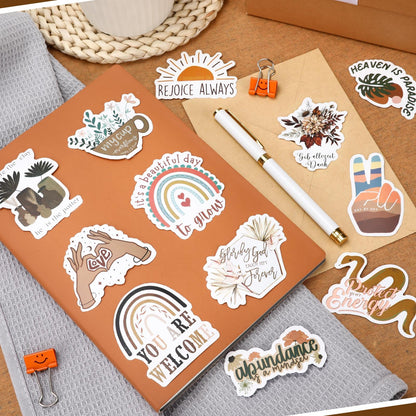 Bible Verse Stickers, Inspirational Christian, Boho Bible Prayer Board, Religious Faith Phrase Stickers Study Supplies for Journaling Scrapbook,Amazon Is Banned,415-10303-I