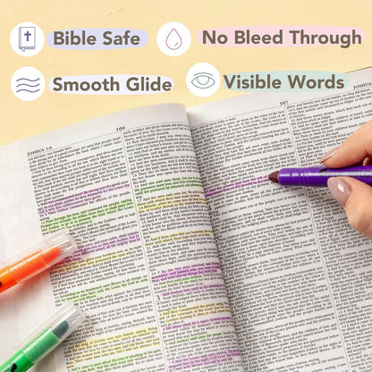Bible Highlighters No Bleed -Pack of 10 Soft Wax Gel Highlighters,V
