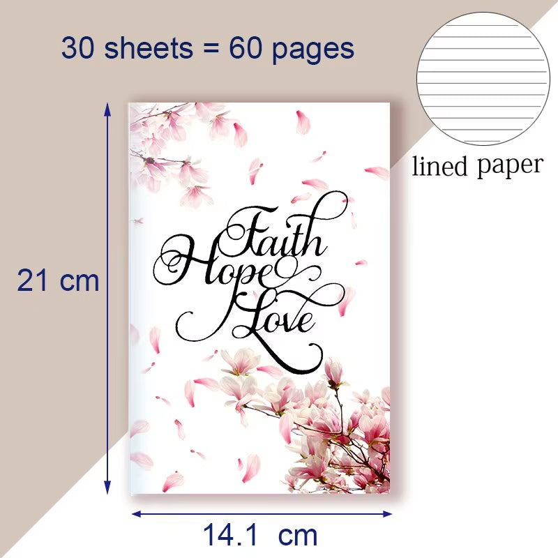 A5 Notebook - Faith Hope Love- Christian Book Prayer Journal Journaling Bible Study Supplies Biblia Apuntes Anote Livre Chretien