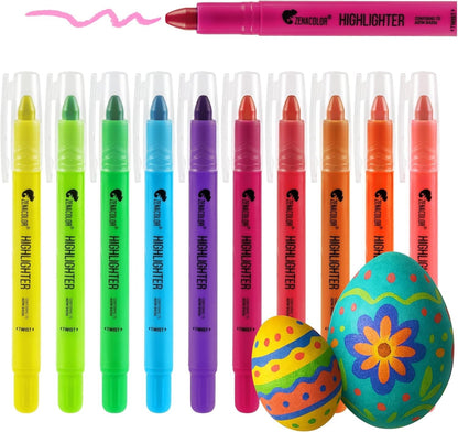 Bible Highlighters No Bleed -Pack of 10 Soft Wax Gel Highlighters,V