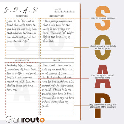 S.O.A.P Method Bible Study Journal, Prayer & Devotional Notebook, Religious Gift for Men Women