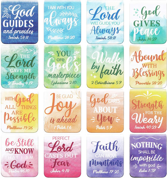 96 Pieces Bible Verse Magnetic Bookmarks 16 Styles Christian Magnet Book Markers