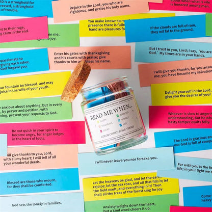 Bible Verse Jar,Bible Verse Jar Read Me When,Read Me When Bible Verses Jar for Emotions and Feelings,Prayer Jar, Hope Jar, Bible Accessories,Bible Supplies,Scripture Jar Gifts for Women