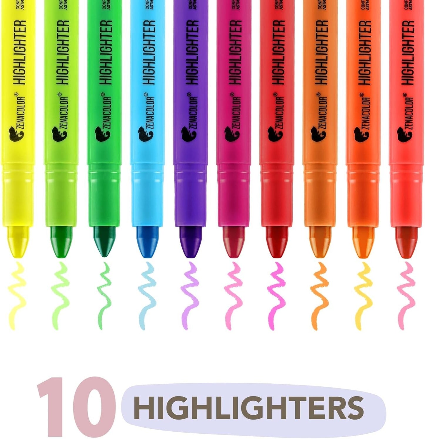 Bible Highlighters No Bleed -Pack of 10 Soft Wax Gel Highlighters,V