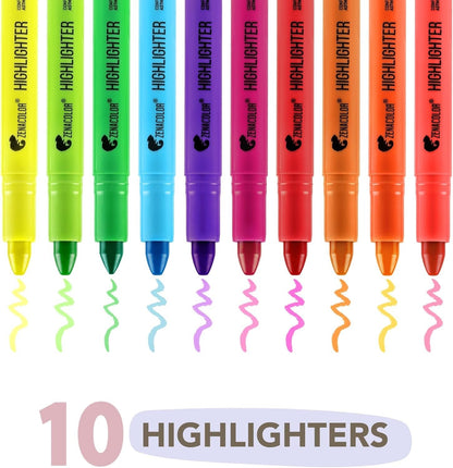 Bible Highlighters No Bleed -Pack of 10 Soft Wax Gel Highlighters,V