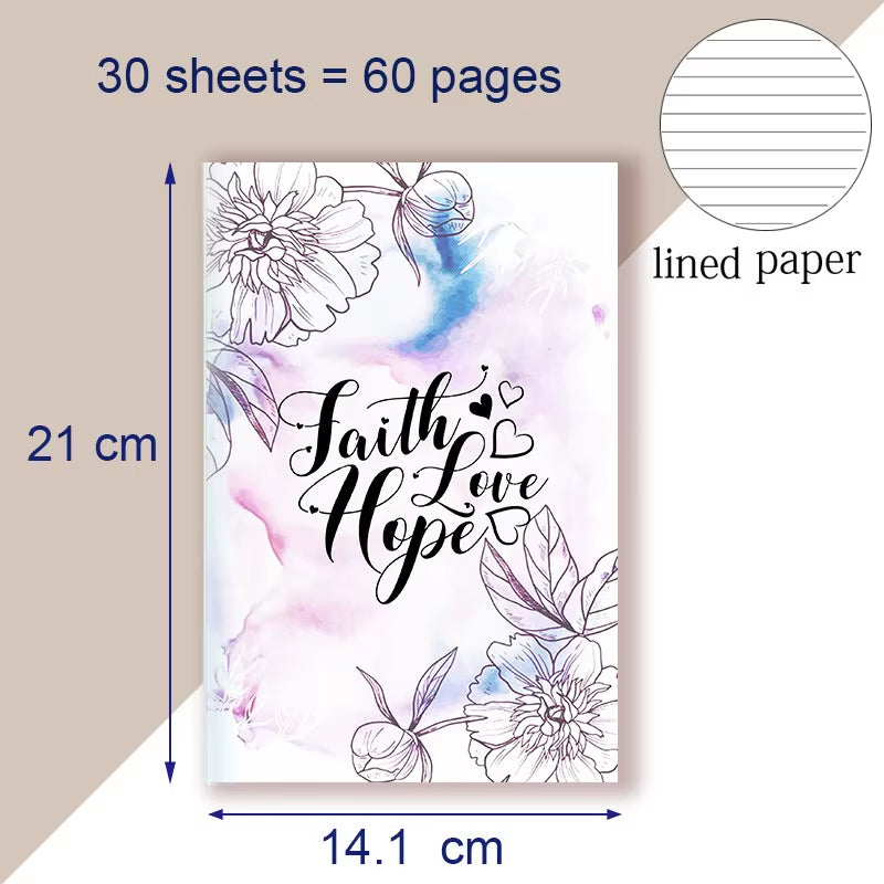 A5 Notebook - Faith Hope Love- Christian Book Prayer Journal Journaling Bible Study Supplies Biblia Apuntes Anote Livre Chretien