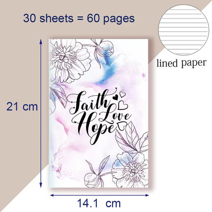 A5 Notebook - Faith Hope Love- Christian Book Prayer Journal Journaling Bible Study Supplies Biblia Apuntes Anote Livre Chretien
