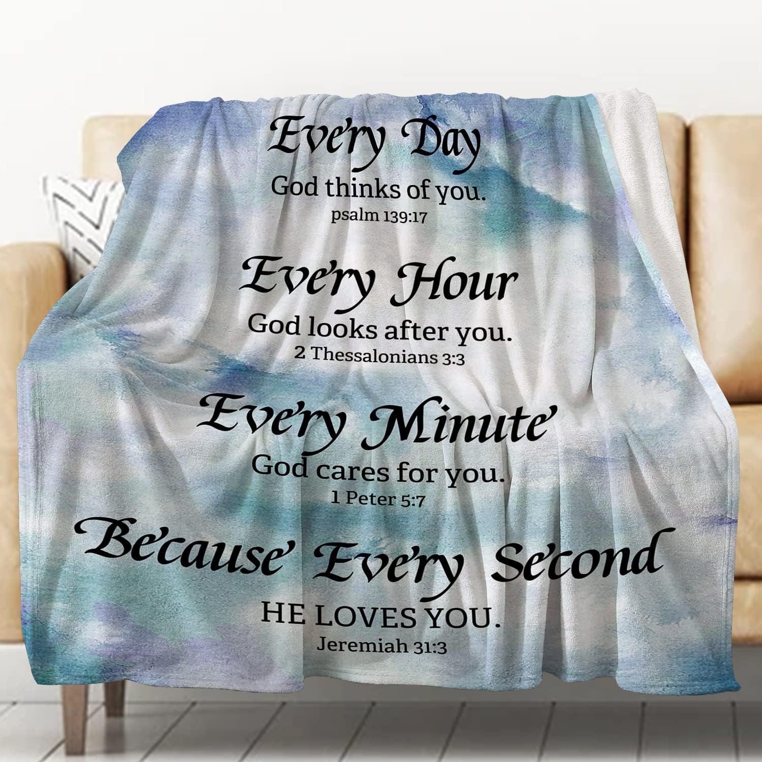 Christian Gifts for Women Friend Faith Inspirational Quotes Blanket Religious Bible Verse Throw Blanket Birthday Gifts for Women Blankets 60X50 In
