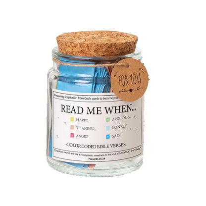 Bible Verse Jar,Bible Verse Jar Read Me When,Read Me When Bible Verses Jar for Emotions and Feelings,Prayer Jar, Hope Jar, Bible Accessories,Bible Supplies,Scripture Jar Gifts for Women
