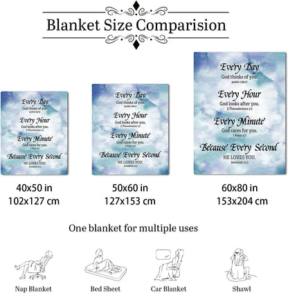 Christian Gifts for Women Friend Faith Inspirational Quotes Blanket Religious Bible Verse Throw Blanket Birthday Gifts for Women Blankets 60X50 In